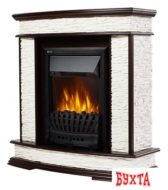 Портал Firelight Scala Classic (камень сланец скалистый белый/шпон темный дуб) 2