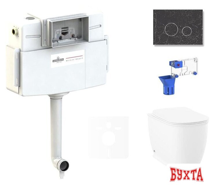 Унитаз приставной Lavinia Boho Relfix Bell Pro 5 в 1 87551015 (greek black искусств. камень) 1