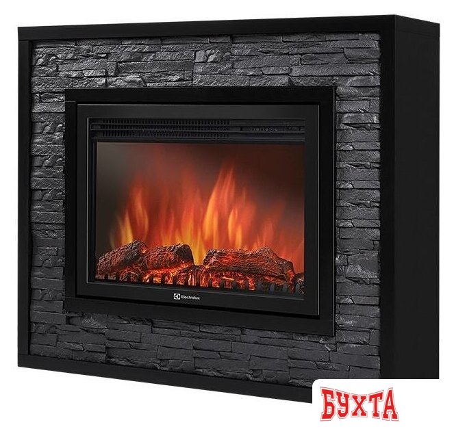 Портал Firelight Loft 30 (камень черный/черная эмаль) 2