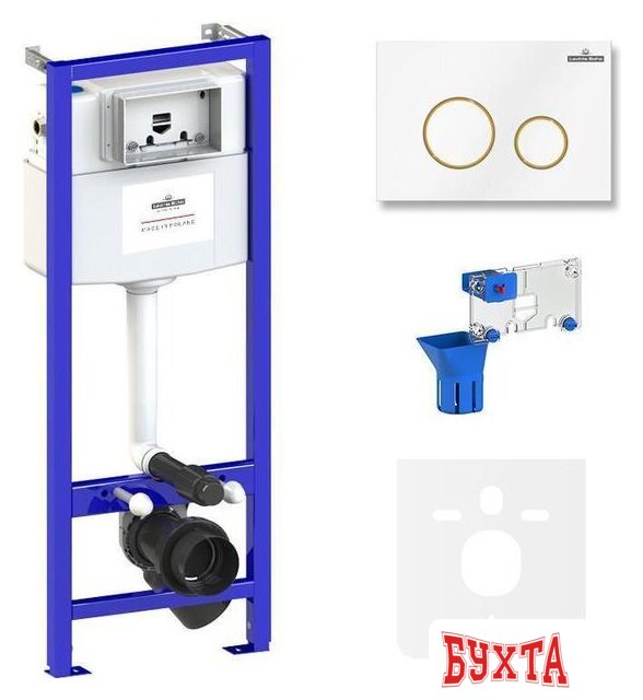 Инсталляция для унитаза Lavinia Boho Relfix 5 в 1 77010054 (белый/золотой глянец пластик)