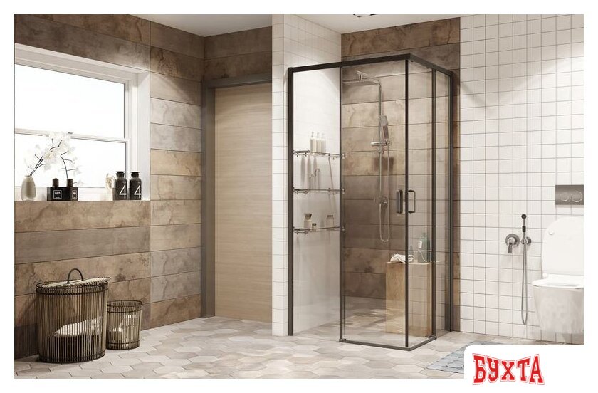 Душевой уголок Ambassador Queen Black 11011203 90х90 2