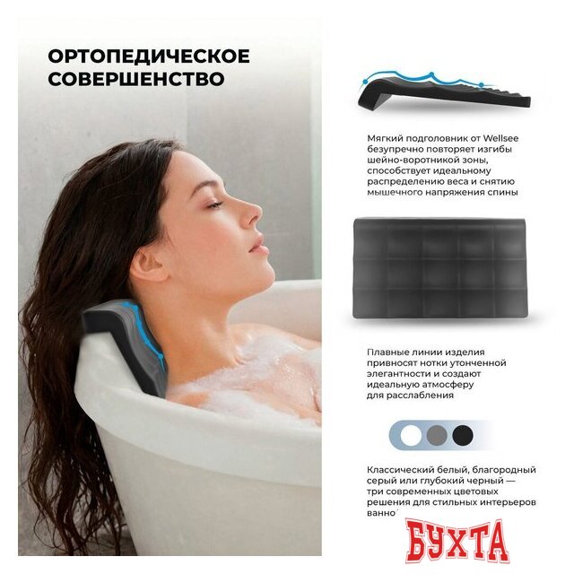 Подголовник для ванны Wellsee Useful Extras 261908000 4