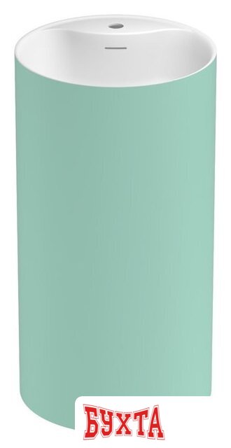 Умывальник Wellsee Chalice Perfection 230627000 (отдельностоящий, с отверстием под смеситель, цвет матовый светло-зеленый/глянцевый белый) 1