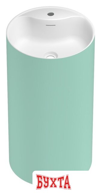 Умывальник Wellsee Chalice Perfection 230627000 (отдельностоящий, с отверстием под смеситель, цвет матовый светло-зеленый/глянцевый белый) 2