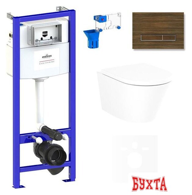 Унитаз подвесной Lavinia Boho Relfix Biore Rimless 7 в 1 75110188 (венге пластик)