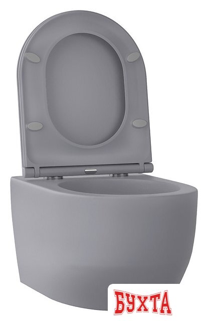 Унитаз подвесной Wellsee Croquis RimFree 182614001 (чаша, пневмокрышка, матовый серый) 2
