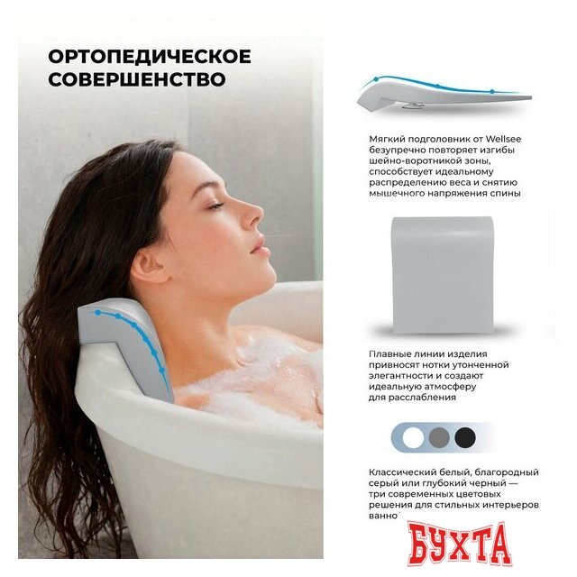 Подголовник для ванны Wellsee Useful Extras 261912000 4