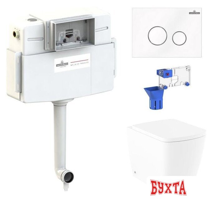 Унитаз приставной Lavinia Boho Relfix Aveo Rimless 5 в 1 87060263 (белое стекло)