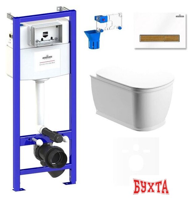 Унитаз подвесной Lavinia Boho Relfix Bell Pro Rimless 7 в 1 75110023 (белый пластик)