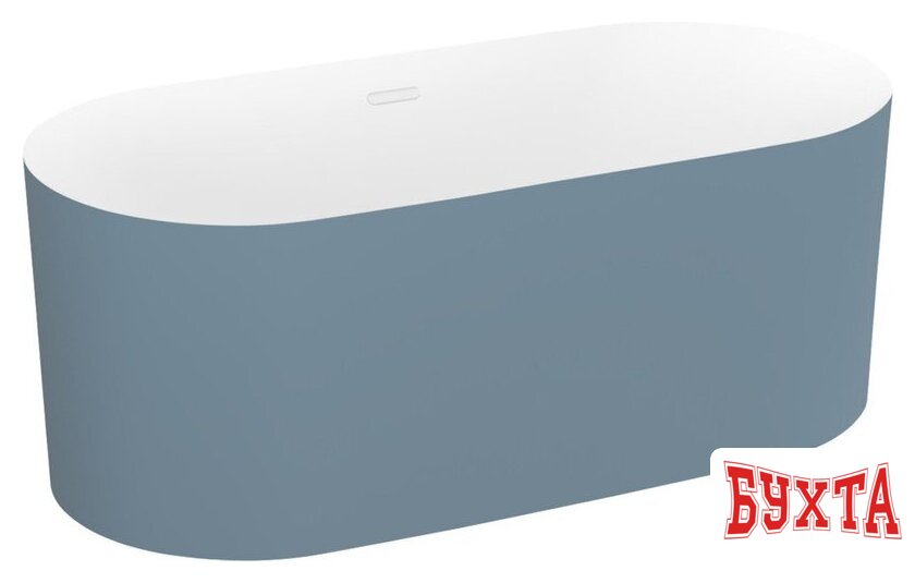 Ванна Wellsee Chalice Perfection 166x77 230608002 (отдельност. ванна белый глянец/мат. светло-синий, экран, ножки, сифон-автомат глянц. белый) 2