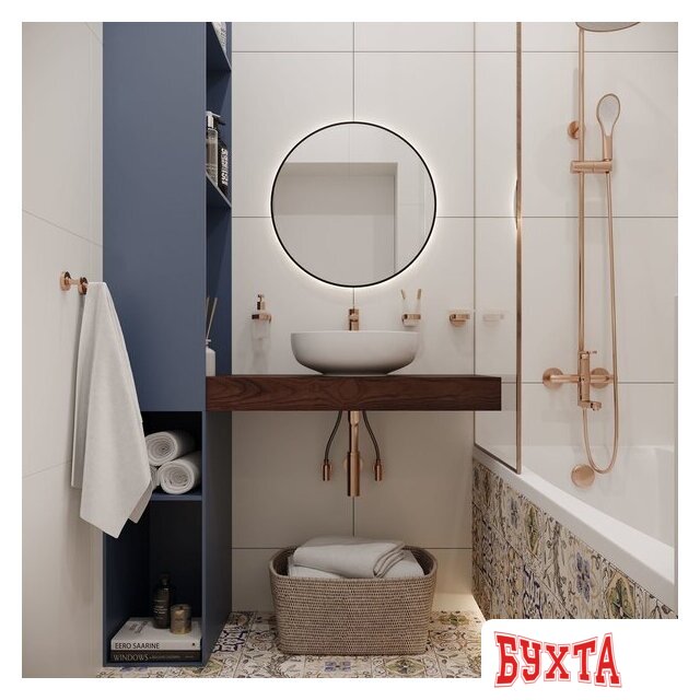 Дозатор для жидкого мыла Wellsee Finishing Touch 182514000 с держателем (розовое золото) 5