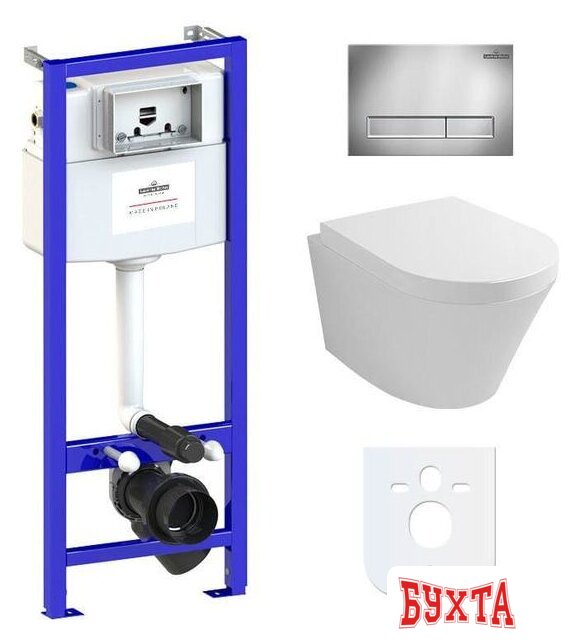 Унитаз подвесной Lavinia Boho Relfix Biore Rimless 6 в 1 77040098 (хром пластик)