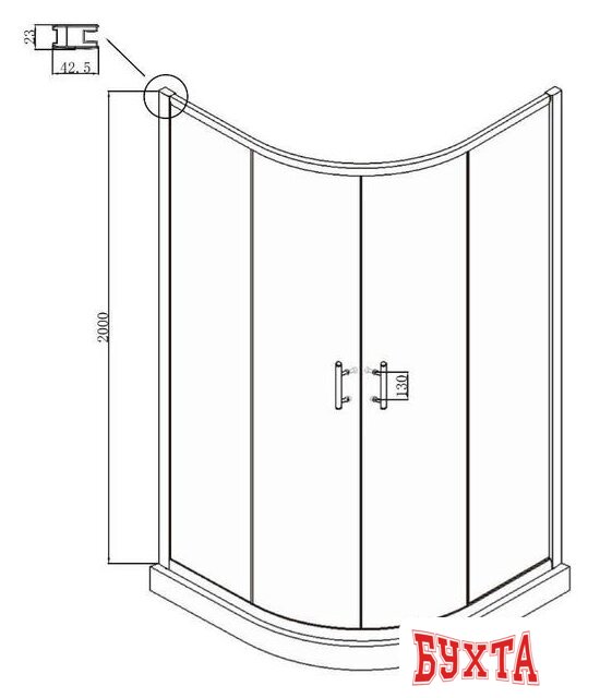 Душевой уголок Ambassador Set 14011105-ST17 5