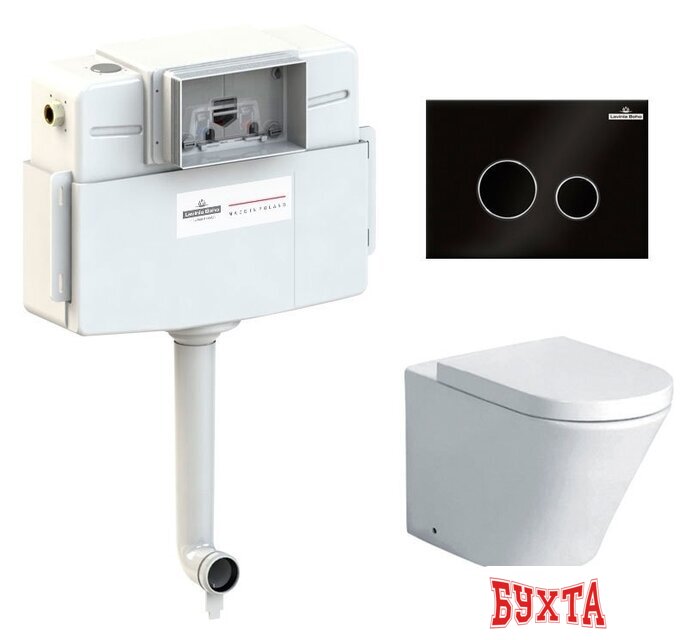 Унитаз приставной Lavinia Boho Relfix Biore Set 4 в 1 77060240 (черное стекло)