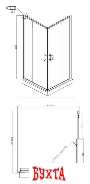 Душевой уголок Ambassador Set 14011103-ST10 5