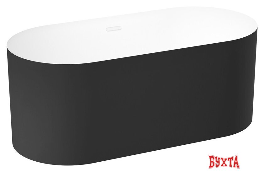 Ванна Wellsee Chalice Perfection 166x77 230603002 (отдельностоящая ванна белый глянец/мат. черн., экран, ножки, сифон-автомат глянцевый белый) 2