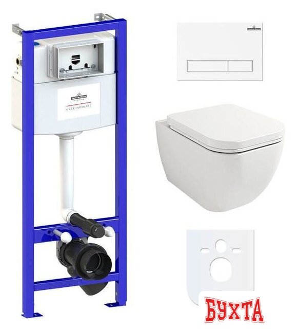 Унитаз подвесной Lavinia Boho Relfix One Compacto 6 в 1 77040061 (белый пластик) 1