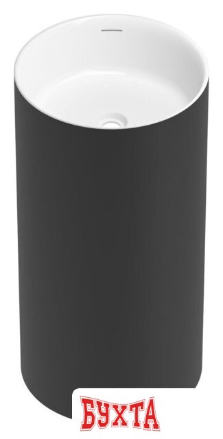 Умывальник Wellsee Chalice Perfection 230613000 (отдельностоящий, без отверстия под смеситель, матовый черный/глянцевый белый) 2