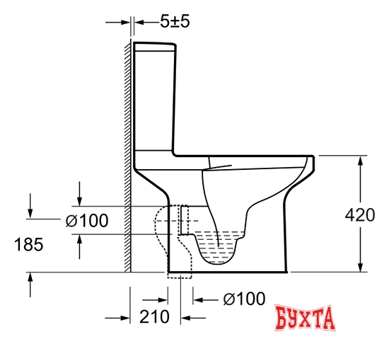 Унитаз напольный Lavinia Boho Grance Hill Rimless 3307002R (бачок, чаша, пневмокрышка) 3