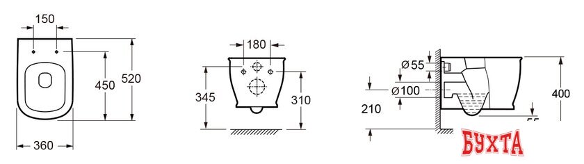 Унитаз подвесной Lavinia Boho Bell Pro Rimless 3301002R (чаша, пневмокрышка) 5