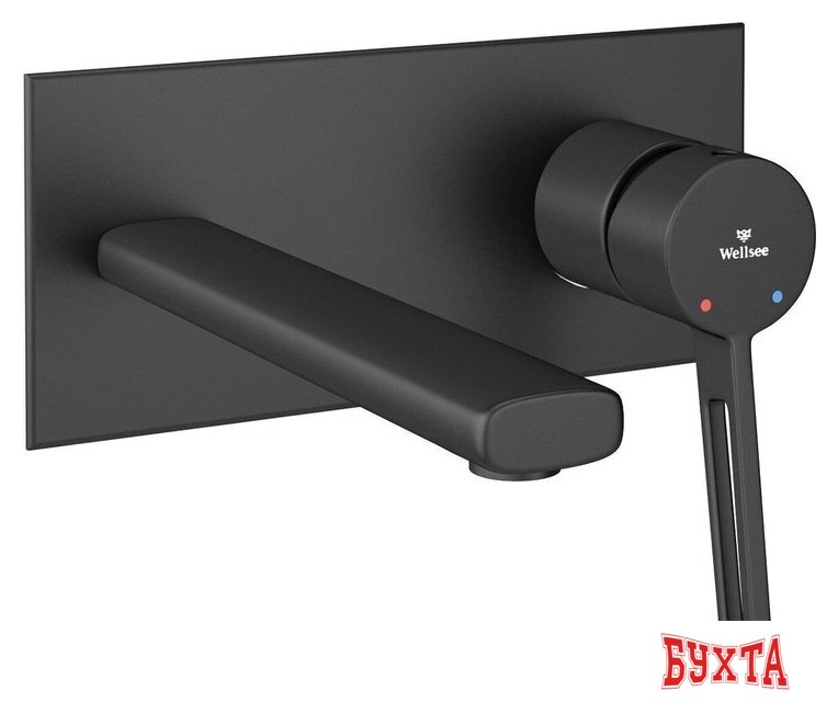 Смеситель Wellsee ONCE! and forever 182412001, встраиваемый (матовый черный)