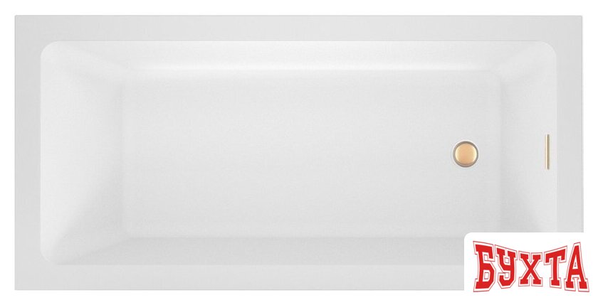 Ванна Wellsee FreeDom 2.0 150x80 23300104R (встраиваемая ванна белый глянец, сифон-автомат золото)