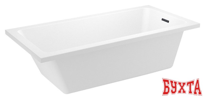 Ванна Wellsee FreeDom 2.0 180x85 23300303R (встраиваемая ванна белый глянец, сифон-автомат матовый черный) 2