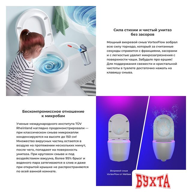 Унитаз подвесной Wellsee Croquis RimFree 182611001 (чаша, пневмокрышка, глянцевый белый) 4