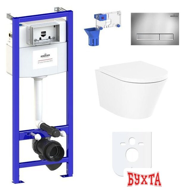 Унитаз подвесной Lavinia Boho Relfix Biore Rimless 7 в 1 87040098 (хром пластик)