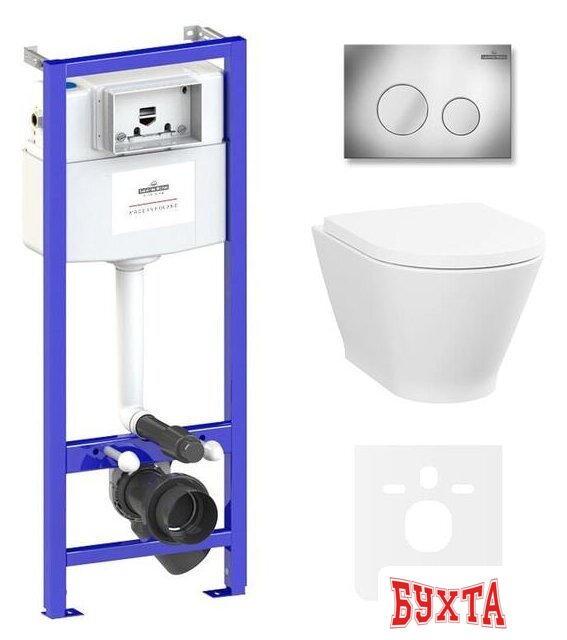 Унитаз подвесной Lavinia Boho Relfix Elegant Rimless 6 в 1 87561064 (хром пластик) 1