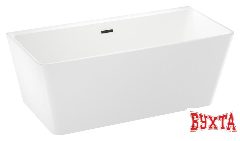 Ванна Wellsee Graceful Pro 168x80 230903003 (отдельностоящая ванна белый глянец, экран, ножки, сифон-автомат матовый черный) 2