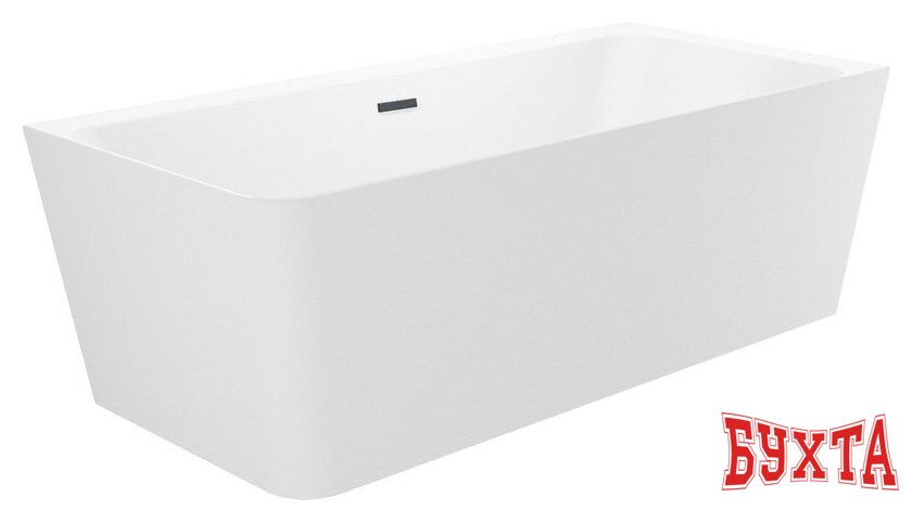 Ванна Wellsee Bromance 170x78 23160303R (пристенная ванна (правая) белый глянец, экран, ножки, сифон-автомат матовый черный) 2