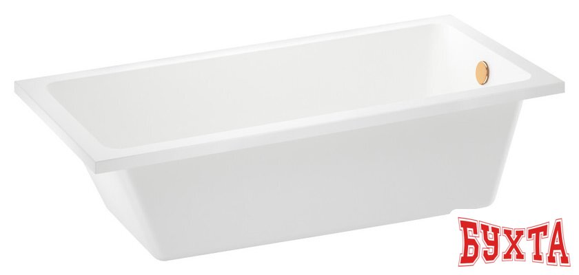 Ванна Wellsee FreeDom 165x80 231102004 (встраиваемая ванна белый глянец, сифон-автомат золото) 2