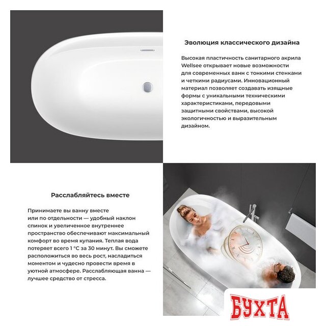 Ванна Wellsee Pro Line 170x80 28750101R (отдельностоящая ванна белый глянец, экран, ножки, сифон-автомат хром) 5