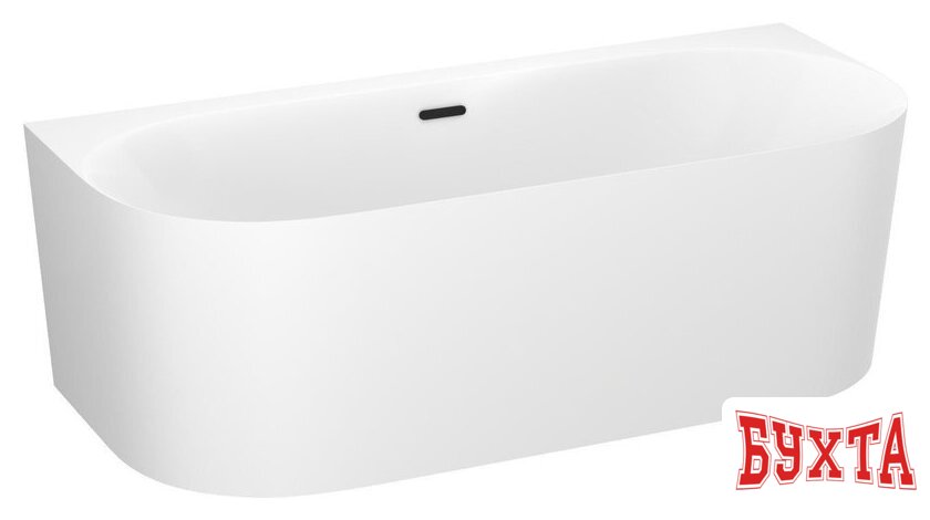 Ванна Wellsee Collaro 180x80 28910203R (пристенная ванна белый глянец, экран, ножки, сифон-автомат матовый черный) 2