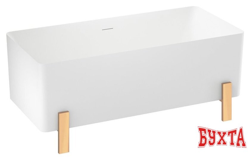 Ванна Wellsee FR.Euphoria 166x77,5 230101002 (отдельностоящая ванна белый глянец, экран, ножки золото) 2