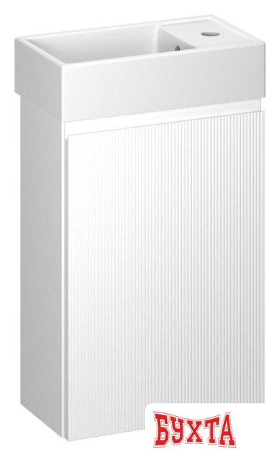 Мебель для ванных комнат Wellsee Тумба под умывальник 2 в 1 WC Area 221801001 (тумба/матовый белый, раковина/глянцевый белый, без ножек)