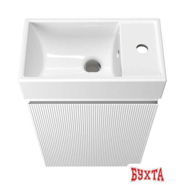 Мебель для ванных комнат Wellsee Тумба под умывальник 2 в 1 WC Area 221801001 (тумба/матовый белый, раковина/глянцевый белый, без ножек) 3