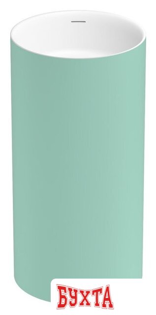 Умывальник Wellsee Chalice Perfection 230620000 (отдельностоящий, без отверстия под смеситель, цвет матовый светло-зеленый/глянцевый белый)