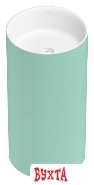 Умывальник Wellsee Chalice Perfection 230620000 (отдельностоящий, без отверстия под смеситель, цвет матовый светло-зеленый/глянцевый белый) 2
