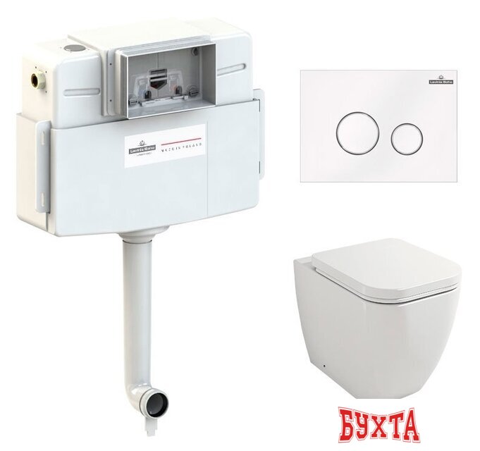 Унитаз приставной Lavinia Boho Relfix One Set 4 в 1 77060227 (белое стекло)