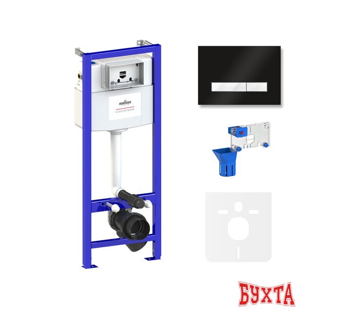 Инсталляция для унитаза Lavinia Boho Relfix 5 в 1 77010048 (черный/белый стекло)