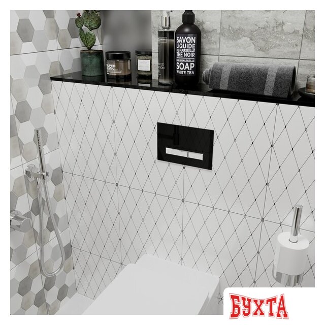 Инсталляция для унитаза Lavinia Boho Relfix 5 в 1 77010048 (черный/белый стекло) 3