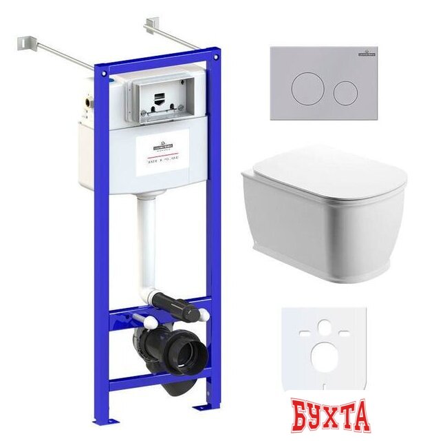 Унитаз подвесной Lavinia Boho Relfix Bell Pro Rimless 6 в 1 77050127 (матовый пластик)