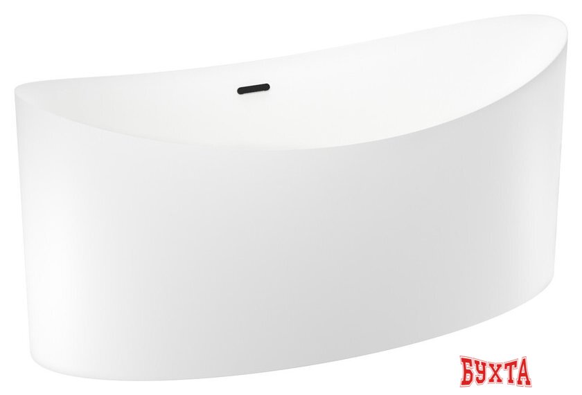 Ванна Wellsee Cerulean 174x80 231001003 (отдельностоящая ванна белый глянец, экран, ножки, сифон-автомат матовый черный) 2