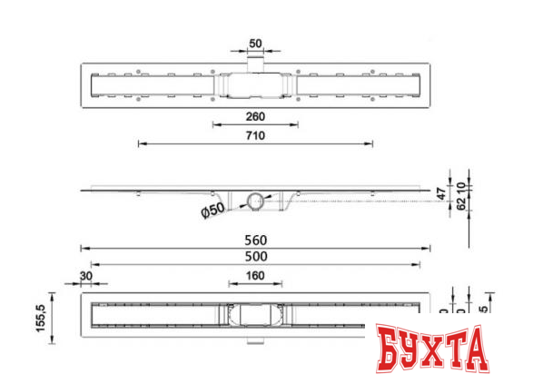 Трап/канал Styron STY-M-50 3