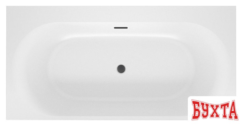 Ванна Wellsee Dream For More 181x90 23790103R (встраиваемая ванна белый глянец, сифон-автомат матовый черный) 1