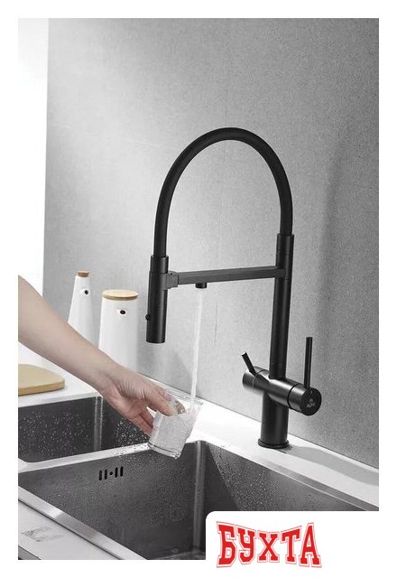 Смеситель Rose R958H (черный) 3