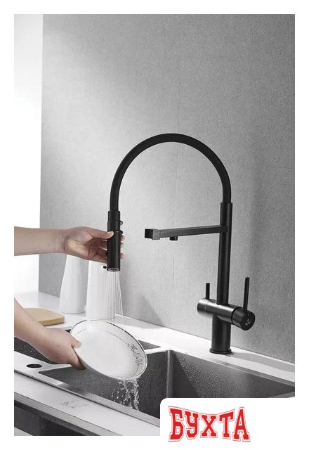 Смеситель Rose R958H (черный) 4