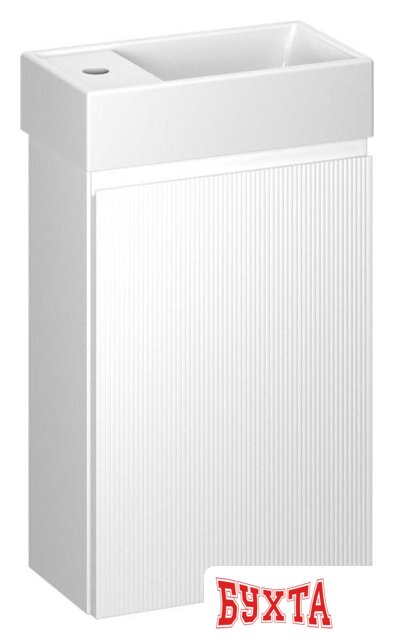 Мебель для ванных комнат Wellsee Тумба под умывальник 2 в 1 WC Area 221801002 (тумба/матовый белый, раковина/глянцевый белый, без ножек)